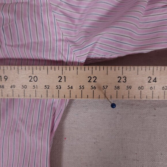 Hammer Made Button Shirt Mens Label 39/15.5 Long Sleeve Striped Pink Business - Picture 5 of 14